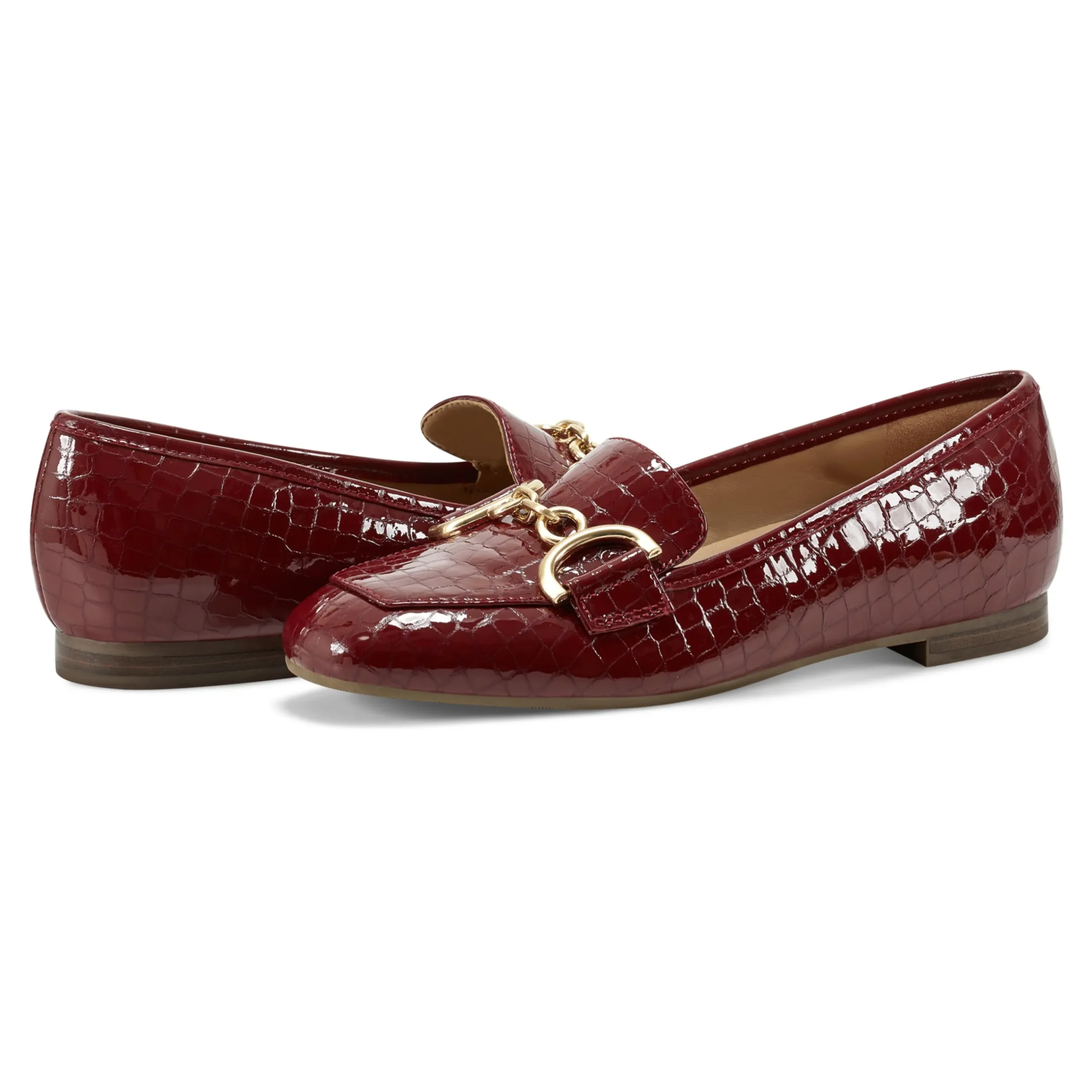 Discount Easy Spirit Giselle Casual Loafers RedCrocoPrint