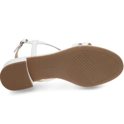 Discount Easy Spirit Glenni Block Heel Sandals WhiteLeather