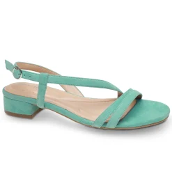 Hot Easy Spirit Glenni Block Heel Sandals TurquoiseSuede
