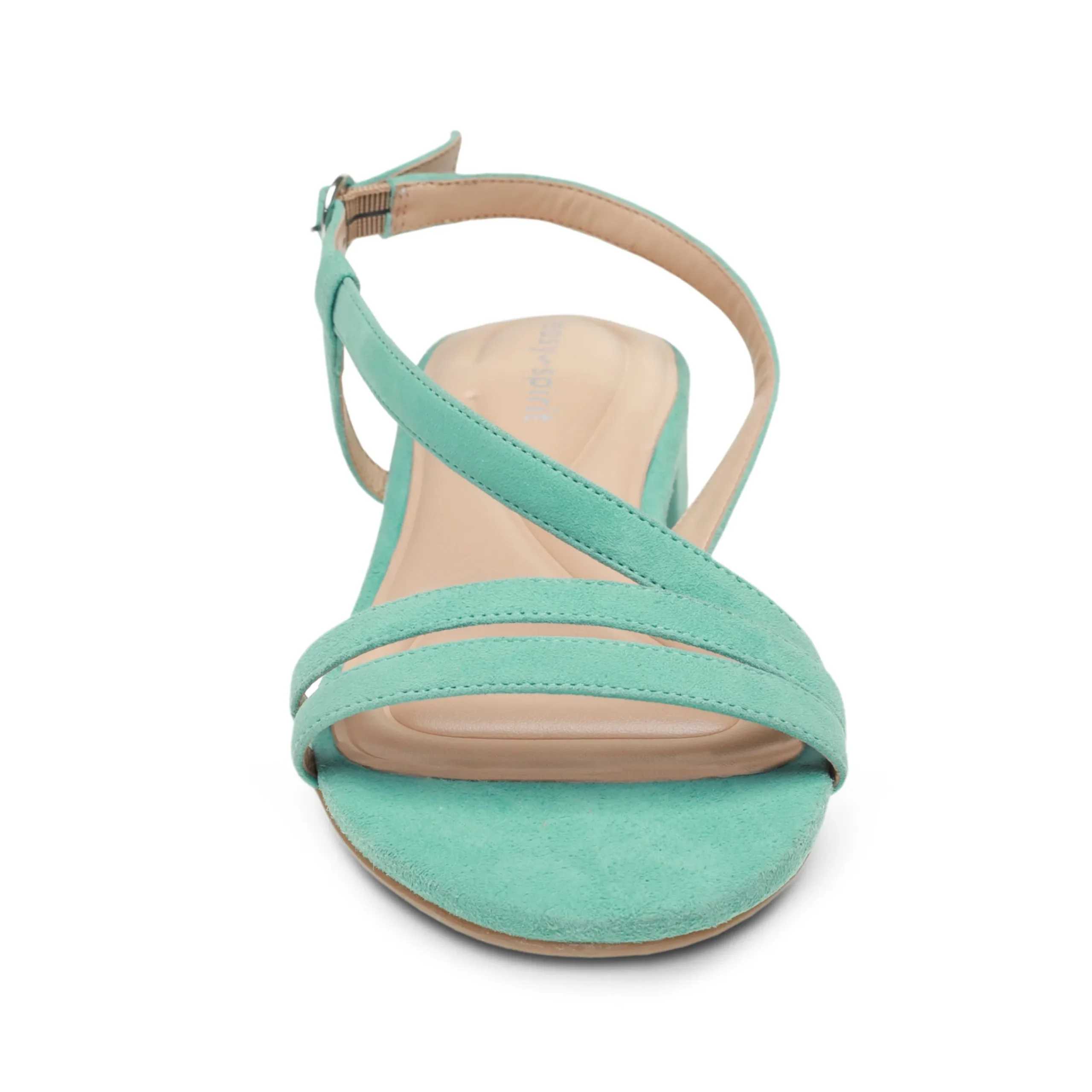 Hot Easy Spirit Glenni Block Heel Sandals TurquoiseSuede
