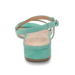 Hot Easy Spirit Glenni Block Heel Sandals TurquoiseSuede
