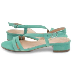 Hot Easy Spirit Glenni Block Heel Sandals TurquoiseSuede