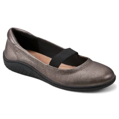 Hot Easy Spirit Golden Mary Jane Casual Ballet Flats PewterLeather