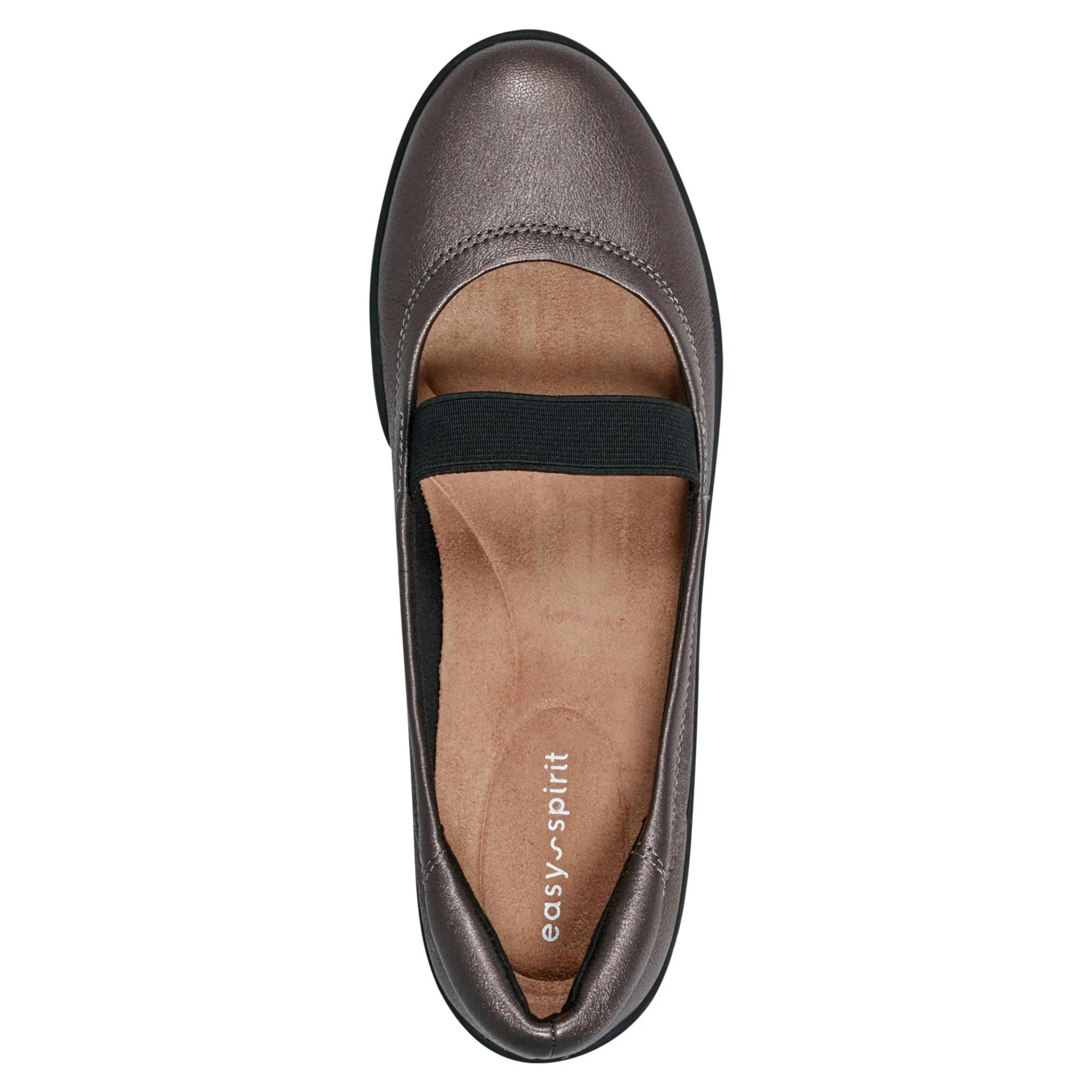 Hot Easy Spirit Golden Mary Jane Casual Ballet Flats PewterLeather