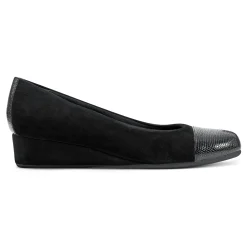 Outlet Easy Spirit Gracey Wedge Heels BlackSuede