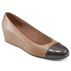 Best Easy Spirit Gracey Wedge Heels TanLeatherMulti