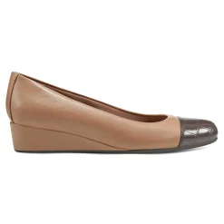 Best Easy Spirit Gracey Wedge Heels TanLeatherMulti