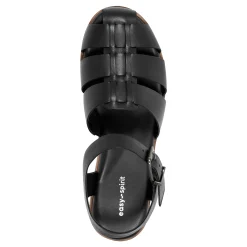 Best Easy Spirit Gretty Fisherman Sandals BlackLeather