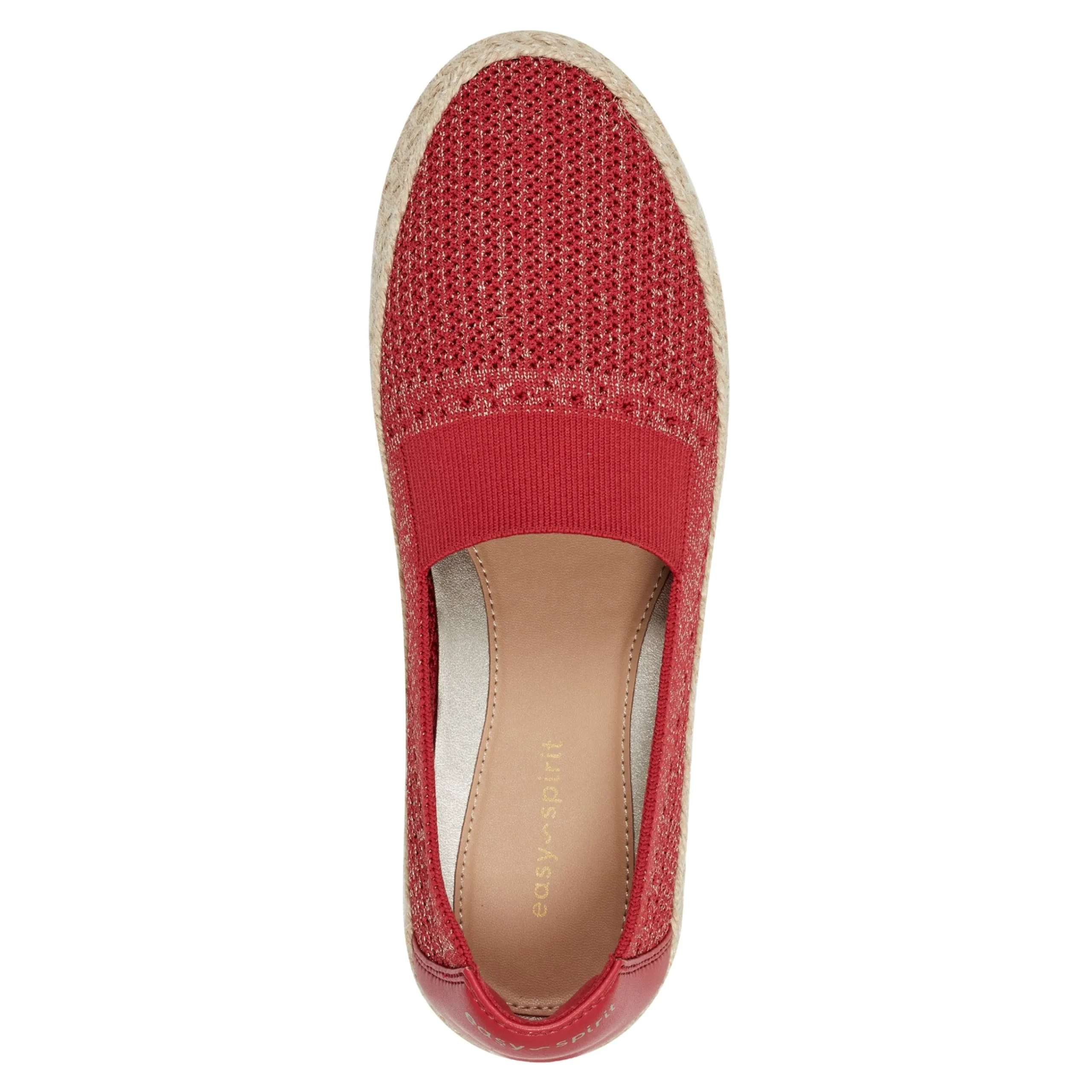 New Easy Spirit Hassie Slip On Casual Espadrilles RedMetallic