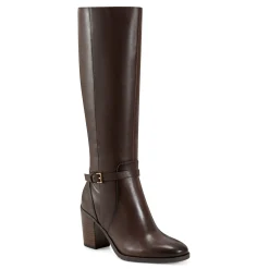 Discount Easy Spirit Imani Block Heel Boots BrownLeather