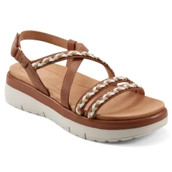 New Easy Spirit Ivani Platform Sandals BrownLeather