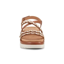 New Easy Spirit Ivani Platform Sandals BrownLeather
