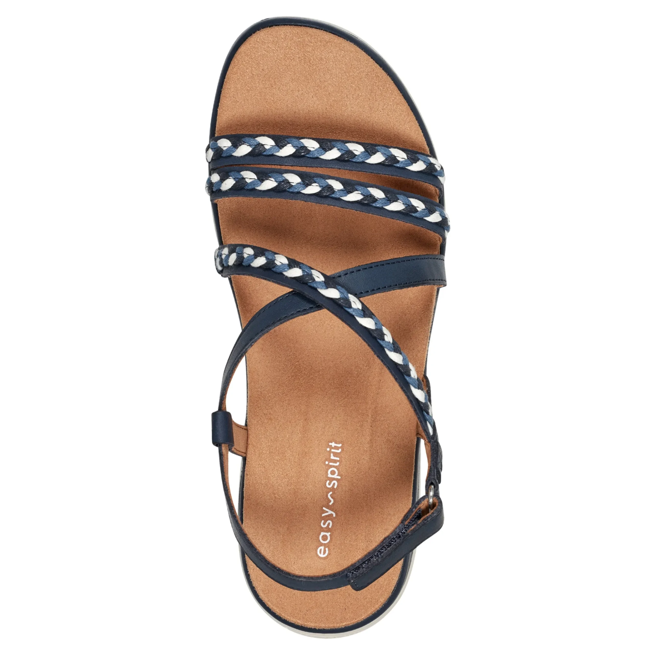Discount Easy Spirit Ivani Platform Sandals NavyLeather