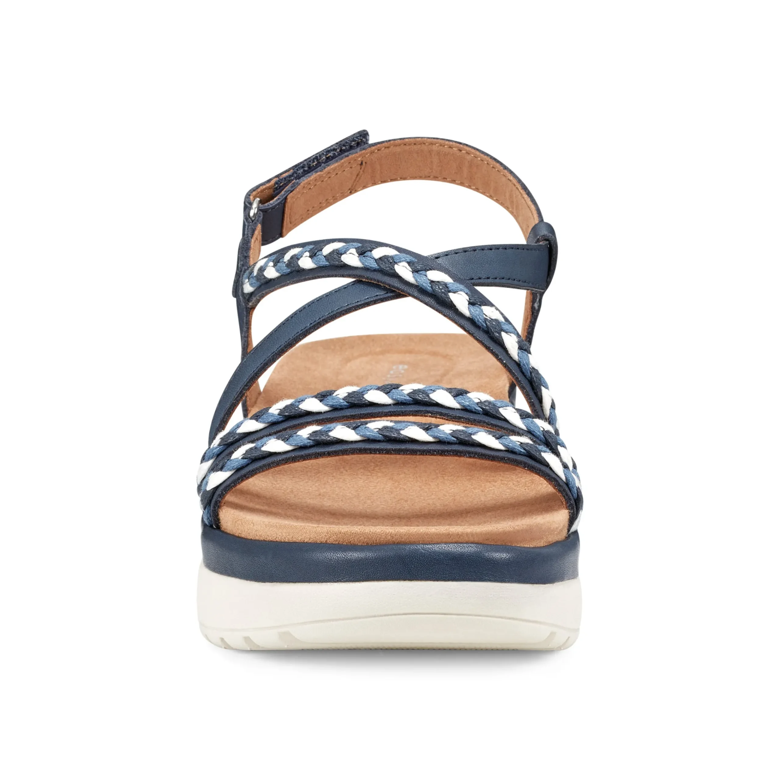 Discount Easy Spirit Ivani Platform Sandals NavyLeather
