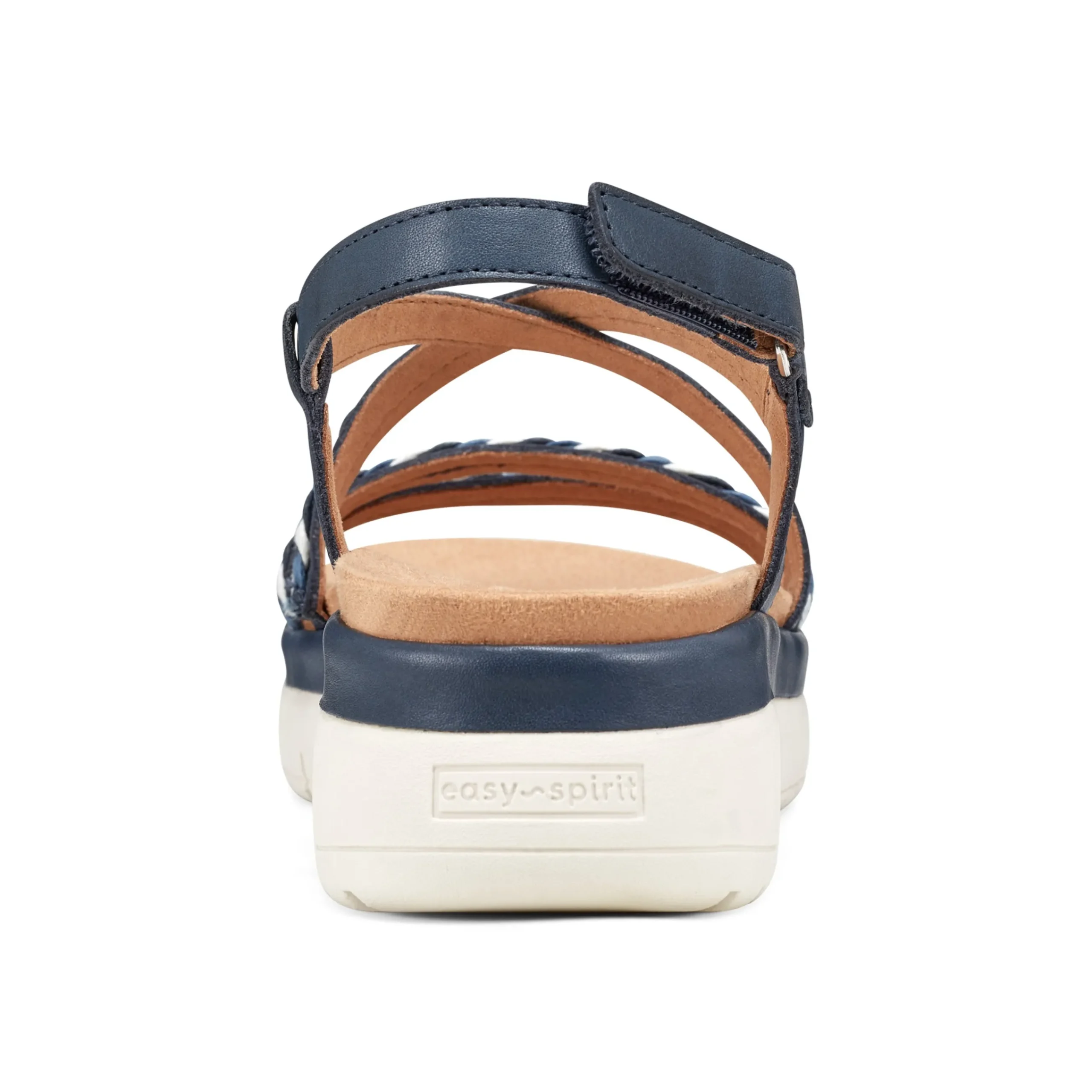 Discount Easy Spirit Ivani Platform Sandals NavyLeather