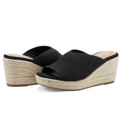 Hot Easy Spirit Jalen Espadrille Wedge Sandals Black