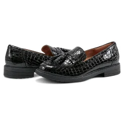 Discount Easy Spirit Janelle Casual Loafers BlackLeatherCroco