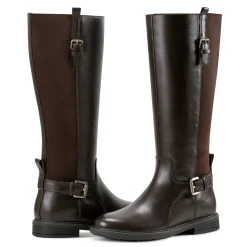 Hot Easy Spirit Jema Tall Shaft Casual Boots DarkBrownLeather