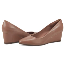 Outlet Easy Spirit Jinger Dress Wedges TanLeather