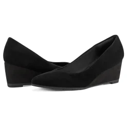 Hot Easy Spirit Jinger Dress Wedges BlackSuede
