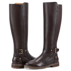 Outlet Easy Spirit Juana Block Heel Casual Boots DarkBrownLeather