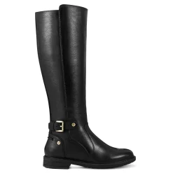 Easy Spirit Juana Block Heel Casual Boots BlackLeather