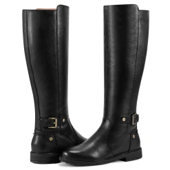 Easy Spirit Juana Block Heel Casual Boots BlackLeather