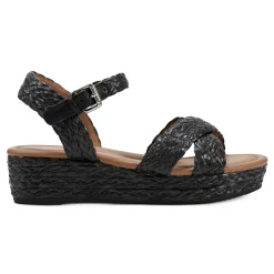 Outlet Easy Spirit Karissa Espadrille Sandals BlackRaffia