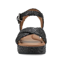 Outlet Easy Spirit Karissa Espadrille Sandals BlackRaffia