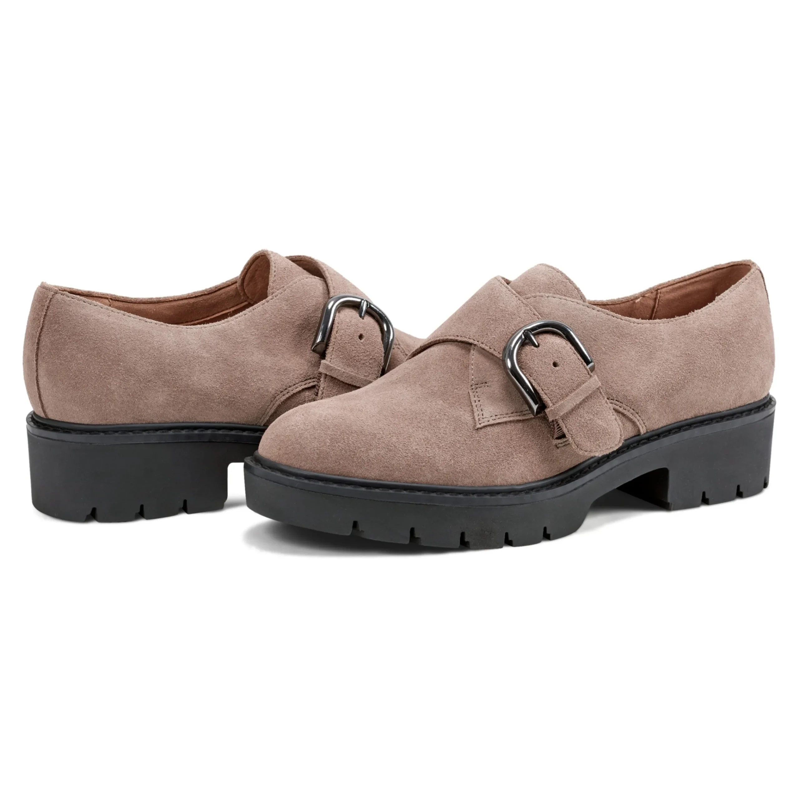 Best Easy Spirit Kasen Lug Sole Loafers TaupeSuede