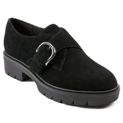 Online Easy Spirit Kasen Lug Sole Loafers BlackSuede