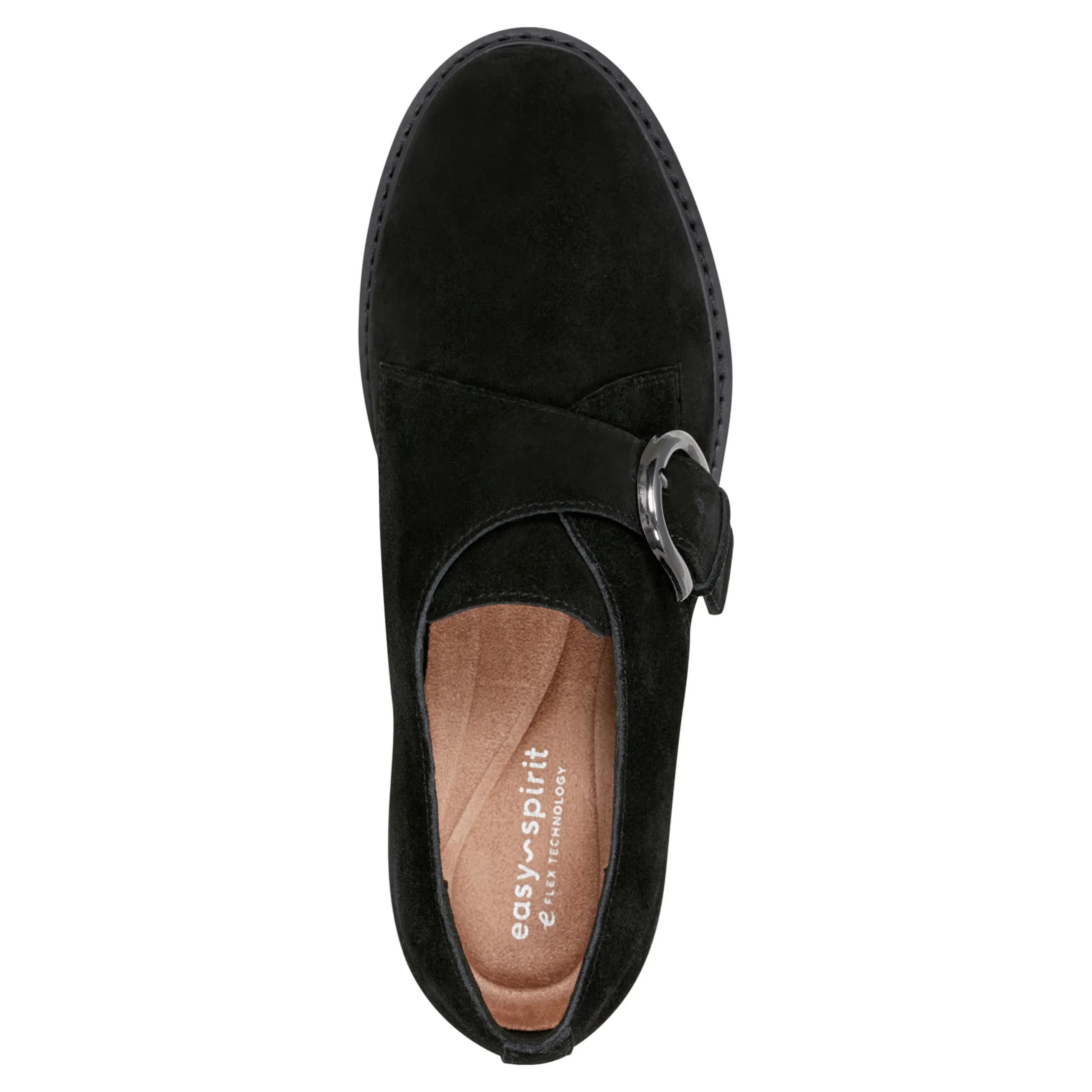 Online Easy Spirit Kasen Lug Sole Loafers BlackSuede