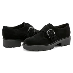 Online Easy Spirit Kasen Lug Sole Loafers BlackSuede