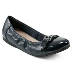 Discount Easy Spirit Kenna Ballet Flats NavyLeather