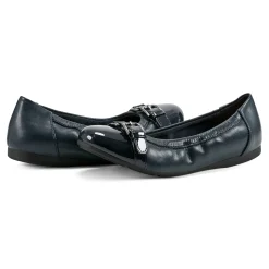 Discount Easy Spirit Kenna Ballet Flats NavyLeather
