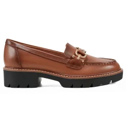 Easy Spirit Kinndle Lug Sole Casual Loafers BrownLeather
