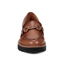 Easy Spirit Kinndle Lug Sole Casual Loafers BrownLeather