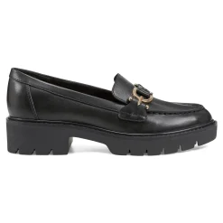 Best Easy Spirit Kinndle Lug Sole Casual Loafers BlackLeather