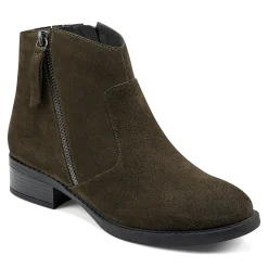 Hot Easy Spirit Lacy Ankle Booties OliveSuede