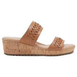 Online Easy Spirit Lillia Platform Wedge Sandals BrownLeather