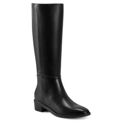Discount Easy Spirit Loretta Block Heel Casual Boots BlackLeather