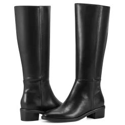 Discount Easy Spirit Loretta Block Heel Casual Boots BlackLeather