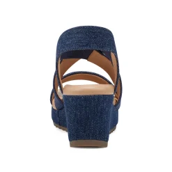Easy Spirit Lucille Platform Wedge Sandals Denim