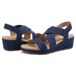Easy Spirit Lucille Platform Wedge Sandals Denim