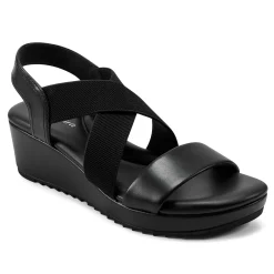 Easy Spirit Lucille Platform Wedge Sandals Black