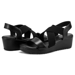 Easy Spirit Lucille Platform Wedge Sandals Black
