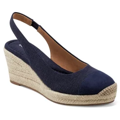 Easy Spirit Margie Platform Wedge Slingbacks DarkDenim