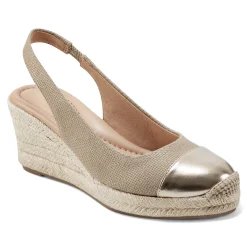 Discount Easy Spirit Margie Platform Wedge Slingbacks Gold