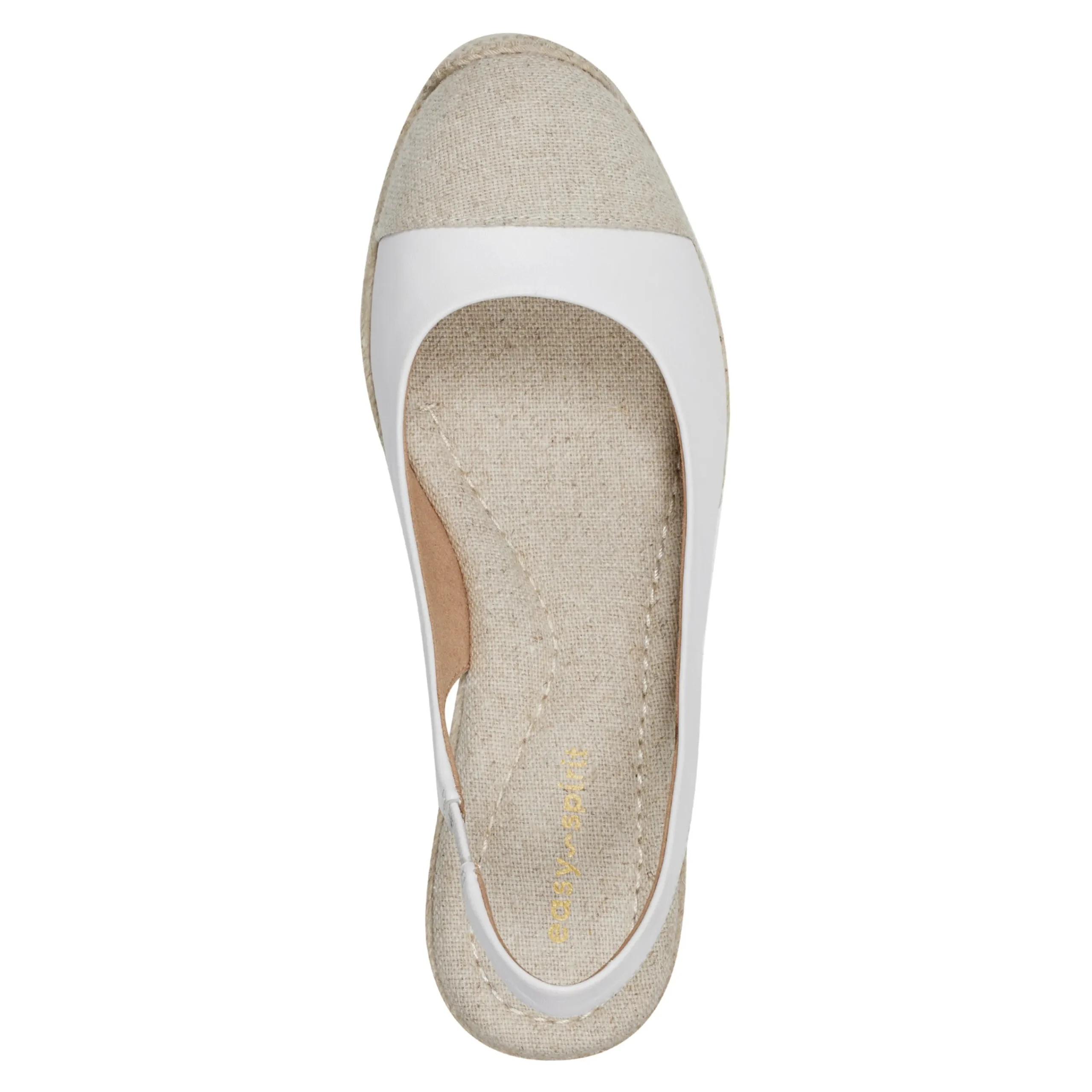 Clearance Easy Spirit Margie Platform Wedge Slingbacks WhiteLeather