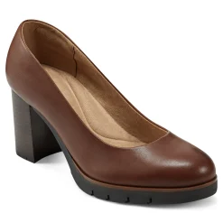 Online Easy Spirit Mckay Lug Sole Dress Pumps BrownLeather